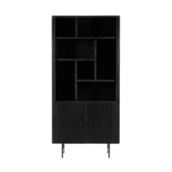 Zwarte Boekenkast Met Latjes