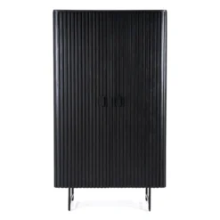 Zwarte Retro Kast Met Houten Latjes 12 Zwarte Retro Kast Met Houten Latjes -BEPUREHOME Winkel eleonora remi zwarte retro kast met houten latjes 01