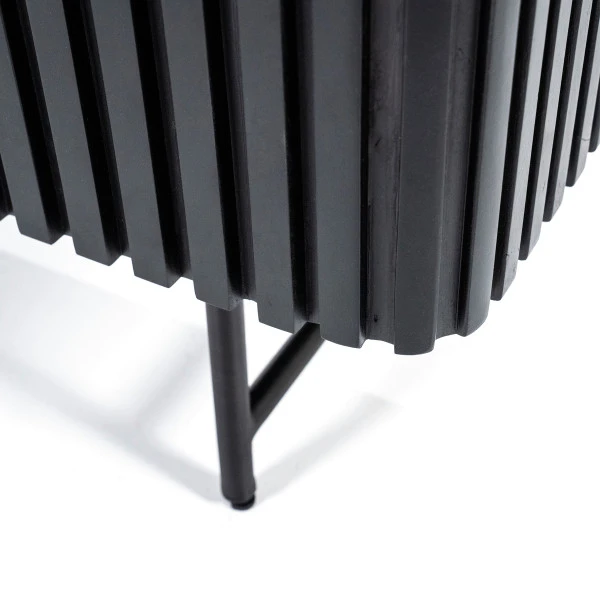 Zwarte Retro Kast Met Houten Latjes 8 Zwarte Retro Kast Met Houten Latjes - Afbeelding 6