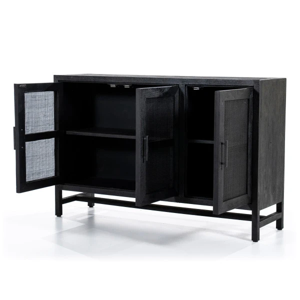 Zwart Dressoir Met Rotan Webbing 5 Zwart Dressoir Met Rotan Webbing - Afbeelding 3