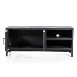 Zwart Tv-meubel Met Rotan Webbing -BEPUREHOME Winkel eleonora vic zwart tv meubel met rotan webbing 02