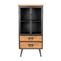 Vitrinekast Staal En Hout -BEPUREHOME Winkel halfhoge vitrinekast damian lumz home 02