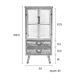 Vitrinekast Staal En Hout -BEPUREHOME Winkel halfhoge vitrinekast damian lumz home 07