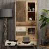 Hoge Kast Hout Met Koeienhuid 1 Hoge Kast Hout Met Koeienhuid -BEPUREHOME Winkel hoge wandkast lumz home cha am 02