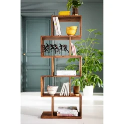 Sheeshamhout Wandkast Zig Zag 13 Sheeshamhout Wandkast Zig Zag -BEPUREHOME Winkel houten wandkast zig zag authentico 02