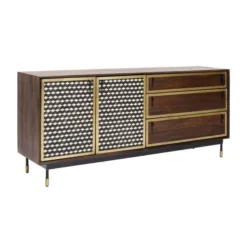 Design Dressoir Messing En Hout -BEPUREHOME Winkel kare design afra dressoir mangohout en messing 07