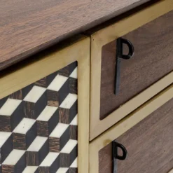 Design Dressoir Messing En Hout -BEPUREHOME Winkel kare design afra dressoir mangohout en messing 15