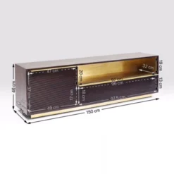 Tv-meubel Messing -BEPUREHOME Winkel kare design casino lounge tv meubel messing 83817 012