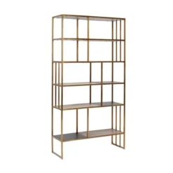 Vakkenkast Koper, Marmer En Hout -BEPUREHOME Winkel kare design cesaro vakkenkast koper marmer en hout 02