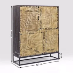 Gouden Wandkast Snijwerk -BEPUREHOME Winkel kare design circulo gouden wandkast snijwerk 83835 009