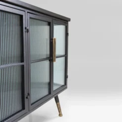 Dressoir Zwart Met Ribbelglas -BEPUREHOME Winkel kare design gomera dressoir zwart met koper 14