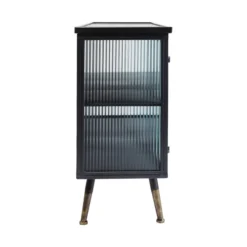 Dressoir Zwart Met Ribbelglas -BEPUREHOME Winkel kare design gomera dressoir zwart met koper 21