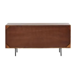Dressoir Donker Hout -BEPUREHOME Winkel kare design grooves bruin houten dressoir 09