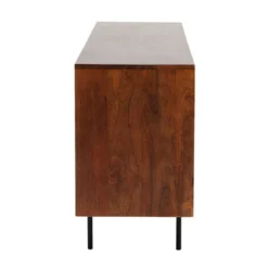 Dressoir Donker Hout -BEPUREHOME Winkel kare design grooves bruin houten dressoir 10