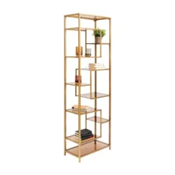 Smal Hoog Wandrek Staal Met Glas -BEPUREHOME Winkel kare design loft smal hoog wandrek staal met glas 04