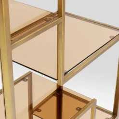 Smal Hoog Wandrek Staal Met Glas -BEPUREHOME Winkel kare design loft smal hoog wandrek staal met glas 07