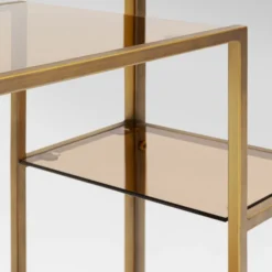 Smal Hoog Wandrek Staal Met Glas -BEPUREHOME Winkel kare design loft smal hoog wandrek staal met glas 08