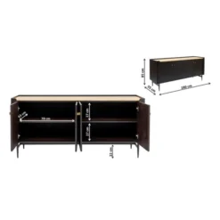Zwart Design Dressoir -BEPUREHOME Winkel kare design milano zwart design dressoir 01 1