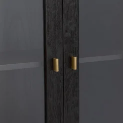 Zwarte Design Vitrinekast -BEPUREHOME Winkel kare design milano zwarte design vitrinekast 09