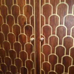 Retro Dressoir Mangohout Goud -BEPUREHOME Winkel kare design muskat mangohouten retro dressoir 001