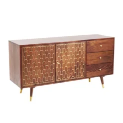 Retro Dressoir Mangohout Goud -BEPUREHOME Winkel kare design muskat mangohouten retrodressoir 03