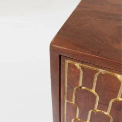 Retro Kastje Mangohout Goud -BEPUREHOME Winkel kare design muskat mangohouten retrowandkast 06