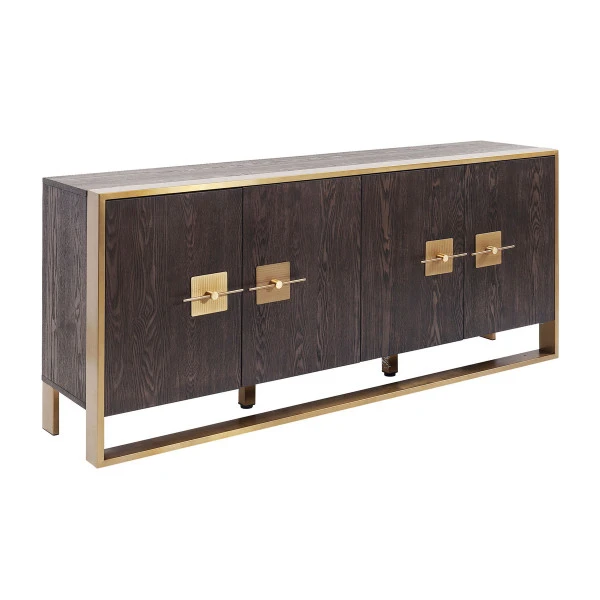 Dressoir Messing En Donker Hout 4 Dressoir Messing En Donker Hout - Afbeelding 2