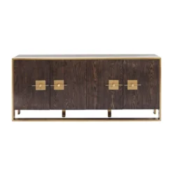 Dressoir Messing En Donker Hout