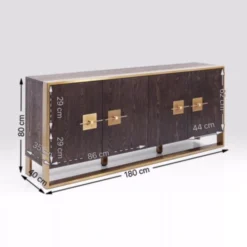 Dressoir Messing En Donker Hout 21 Dressoir Messing En Donker Hout -BEPUREHOME Winkel kare design osaka houten dressoir met messing 83874 009