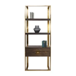 Open Wandkast Messing Met Hout 19 Open Wandkast Messing Met Hout -BEPUREHOME Winkel kare design osaka open wandkast messing met hout 83877 001