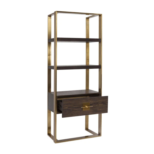 Open Wandkast Messing Met Hout 8 Open Wandkast Messing Met Hout - Afbeelding 6