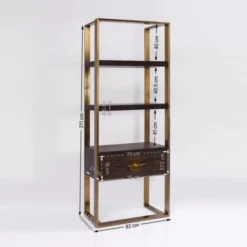 Open Wandkast Messing Met Hout 23 Open Wandkast Messing Met Hout -BEPUREHOME Winkel kare design osaka open wandkast messing met hout 83877 008