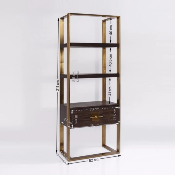 Open Wandkast Messing Met Hout 13 Open Wandkast Messing Met Hout - Afbeelding 11