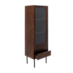 Smalle Vitrinekast Sheeshamhout -BEPUREHOME Winkel kare design ravello smalle vitrinekast sheeshamhout 05