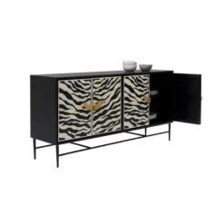 Design Dressoir Zwart Wit Zebra -BEPUREHOME Winkel kare design zebra zwart design dressoir zebra 04