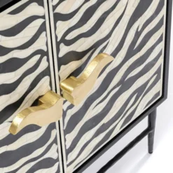 Design Dressoir Zwart Wit Zebra -BEPUREHOME Winkel kare design zebra zwart design dressoir zebra 06