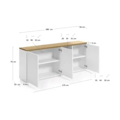 Wit Dressoir Met Eiken Blad -BEPUREHOME Winkel kave home abilen wit dressoir met eiken blad 07