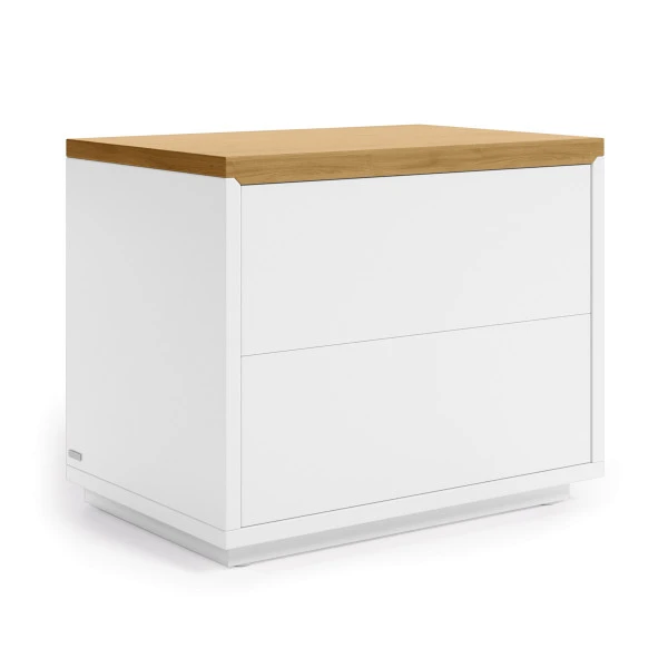 Wit Nachtkastje Met Eiken Blad 3 Wit Nachtkastje Met Eiken Blad