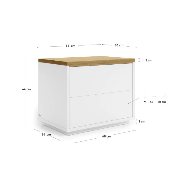 Wit Nachtkastje Met Eiken Blad 9 Wit Nachtkastje Met Eiken Blad - Afbeelding 7