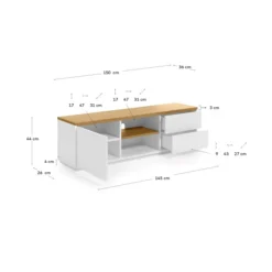 Tv-meubel Wit Eiken 150 Cm 15 Tv-meubel Wit Eiken 150 Cm -BEPUREHOME Winkel kave home abilen wit tv meubel met eiken 150 cm 07