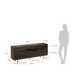 Walnoot Dressoir Modern Design -BEPUREHOME Winkel kave home cutt modern walnoot dressoir 10