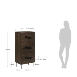 Smalle Ladekast Walnoot -BEPUREHOME Winkel kave home cutt smalle ladekast walnoot 09