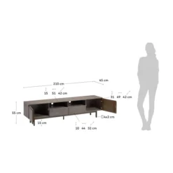 TV-meubel Grijs Acacia Hout -BEPUREHOME Winkel kave home indiann tv meubel grijs acaciahout 09