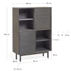 Wandkast Grijs Acaciahout -BEPUREHOME Winkel kave home indiann wandkast grijs acaciahout 02