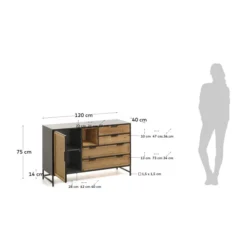 Rotan Webbing Dressoir Zwart Staal -BEPUREHOME Winkel kave home kyoko metalen dressoir met webbing 11