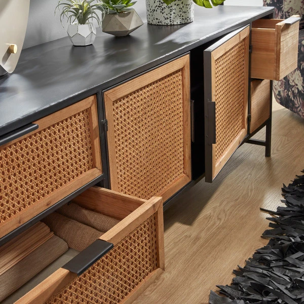 Zwart Tv-meubel Met Webbing 8 Zwart Tv-meubel Met Webbing - Afbeelding 6