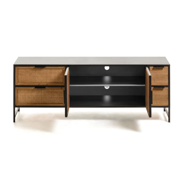 Zwart Tv-meubel Met Webbing 7 Zwart Tv-meubel Met Webbing - Afbeelding 5