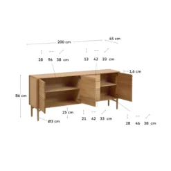 Retro Dressoir Eiken -BEPUREHOME Winkel kave home lenon retro dressoir eiken 12