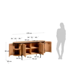 Ovaal Dressoir Van Mango Hout -BEPUREHOME Winkel kave home licia ovaal dressoir van mangohout 11