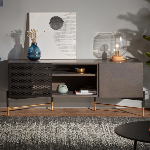 Tv-meubel Zwart Met Goud 3 Tv-meubel Zwart Met Goud